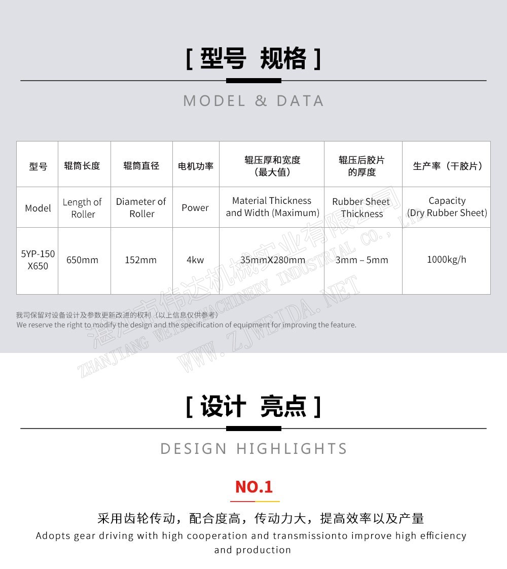 天然橡膠初加工設(shè)備-五合一壓片機(jī)-en Natural Rubber Processing Equipment - Five In One Sheeting Machine